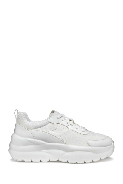Women's White D Xtors D - Mesh + Geobuck Thick Sole Sports Shoes, Lace-Up Sneaker D551Fd01454C100