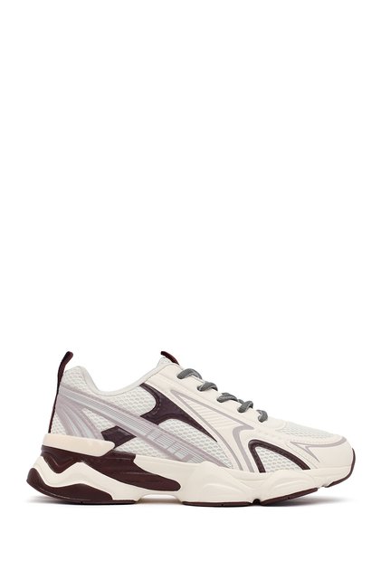 Women's Burgundy Lace-Up Thick Sole Sneaker Af520005Sk