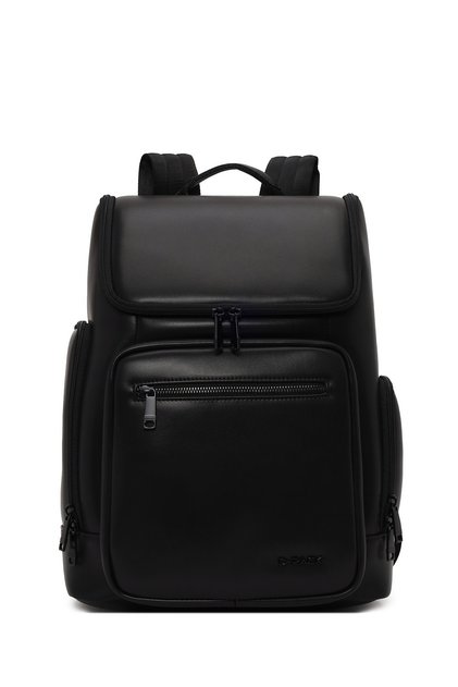 D-Pack Unisex Black Leather Backpack 26Sbd302718