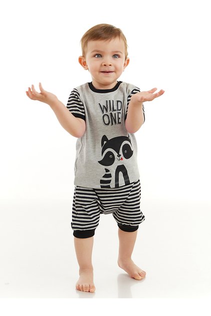Raccoon Baby Boy T-shirt Capri Shorts Set