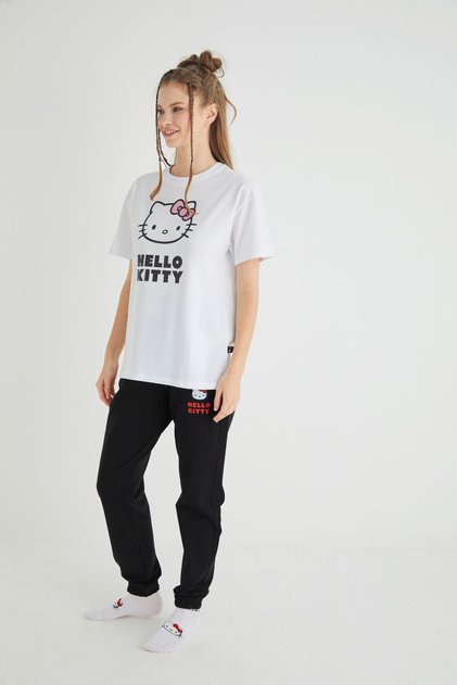Licensed Printed Basic White T-Shirt Mold Cotton
