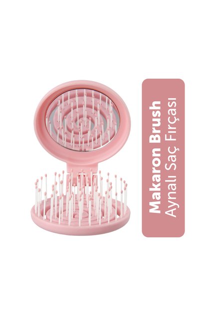Beauty Makaron Hair Brush - 3D Flexible, Mirrored, Bag Size - Compact Detangler