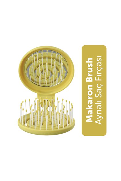 Beauty Makaron Hair Brush - 3D Flexible, Mirrored, Bag Size - Compact Detangler