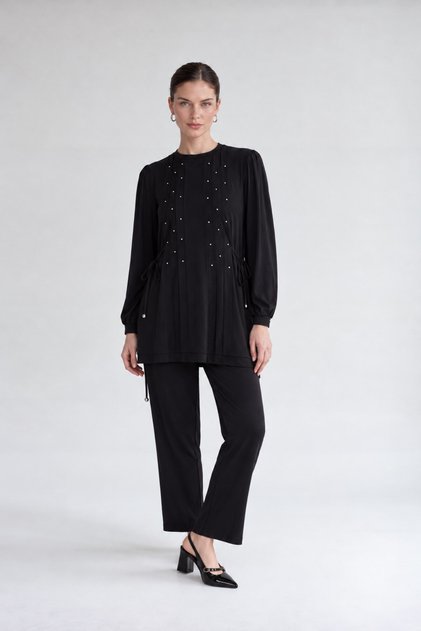 Black Sports Set with Side-Tie Detail