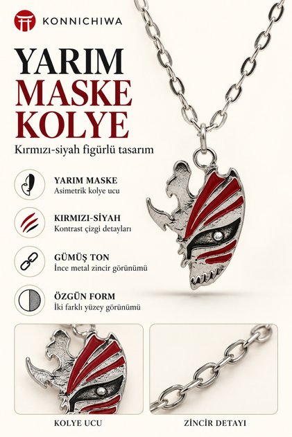 Bleach Anime Necklace – Ichigo Kurosaki Hollow Mask Themed Chain Necklace