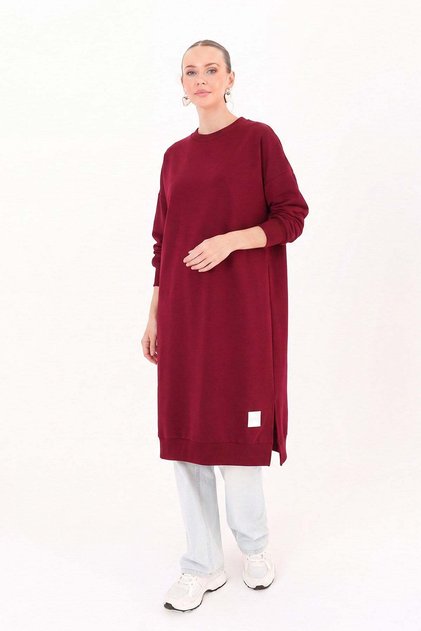 Kadın Basic Tunic - 30645TUN Bordo