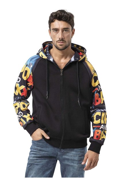 Men's Hoodie Sweatshirt with Modern Print, Hooded Transitional Sweatshirt CL589