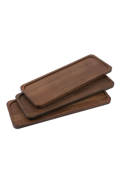 3pcs Vanity Trays Bathroom Counter Trays, Bamboo Soap Dispenser Tray Multi Use Bathroom Organizer fo