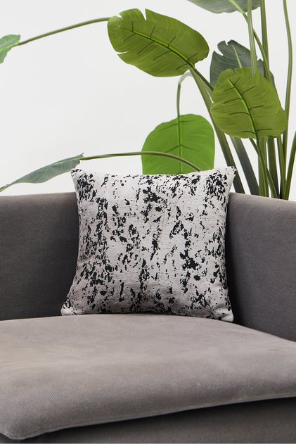 Gray Black Abstract Patterned Modern Decorative Throw Pillow Cover