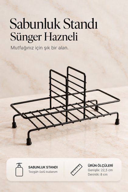 Soap Dispenser Stand with Sponge Container Countertop Liquid Soap Dispenser