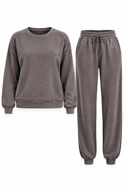 Brown Crew Neck Basic Set 27356