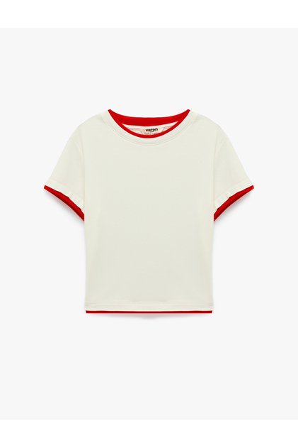 Ribbed Slim Fit Modal Crew Neck Short Sleeve Sports T-Shirt