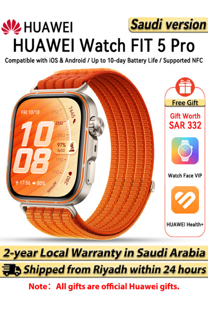 ساعة ذكية WATCH FIT 5 Pro، شاشة كاملة مقاس 1.92 بوصة، دراسة المخاطر، تمارين مصغرة، تخطيط القلب (ECG)، مراقبة معدل ضربات القلب والنوم، تقنية NFC، متوافقة مع iOS وأندرويد، نسخة الرياض، الشرق الأوسط