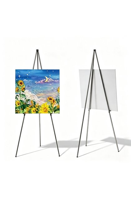 Metal Tripod Art Easel Stand, Adjustable Height Painting Easel with Carry Bag, Foldable Display Easel for Canvas, Poster and Drawing