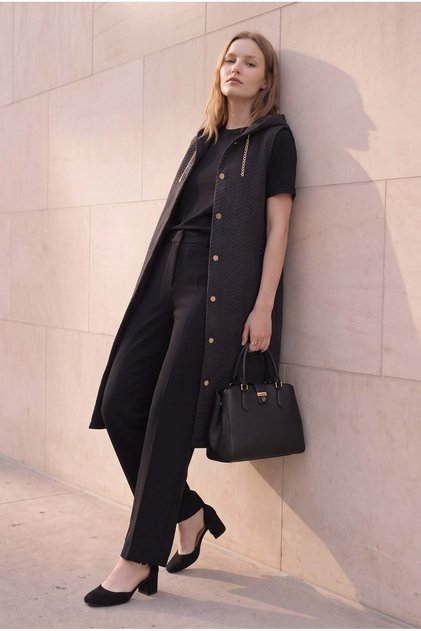 Hooded Quilted Long Vest