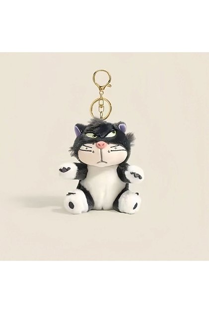 hei mao Funny Lucifer Cat keychain plush pendant creative cross-eyed kitten bag pendant doll small d