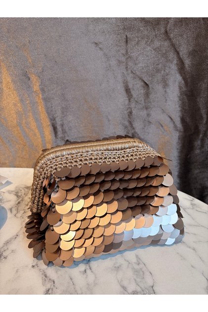 Vizon clutch pullu çanta