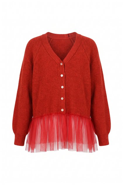 Tulle Buttoned Cardigan