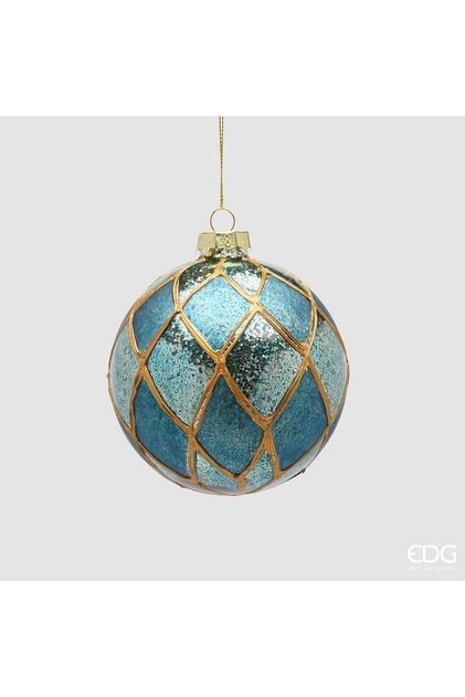 Glob de sticlă, decor din plăci, verde, 10 cm