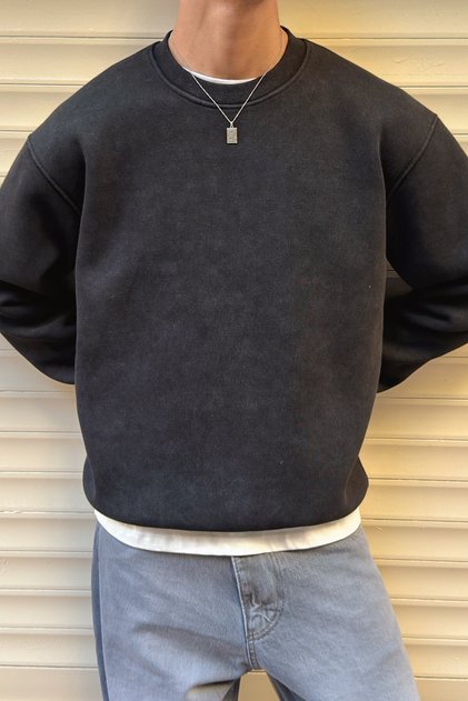 Fade Washed Black Crewneck