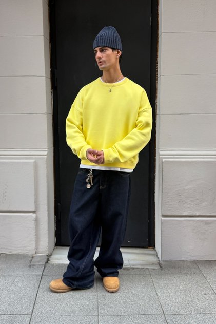 Fw Cool Puff Boxy Fit Butter Yellow Sweatshirt