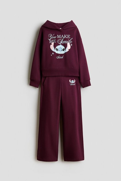 2 Parçalı Motif Detaylı Sweatshirt Set