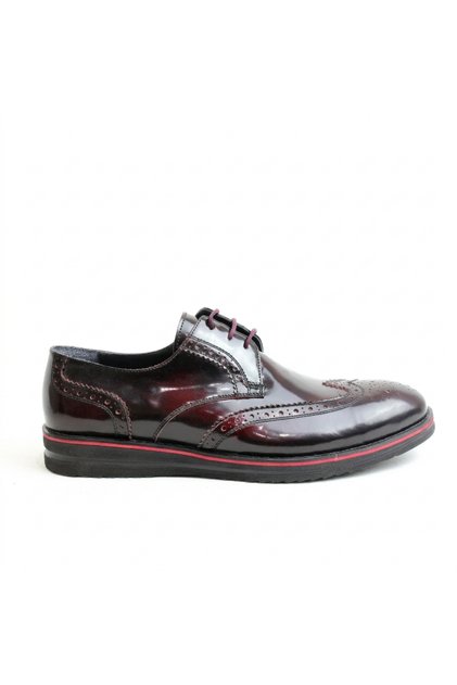 Burgundy Patent Leather Men's Oxford Shoes