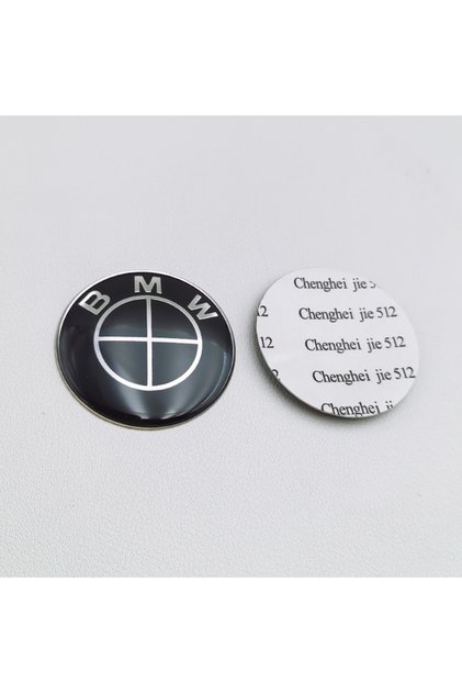 45mm Full Black 1pc 45mm Car Steering Wheel Cover Badge Emblem Logo Sticker For BMW E46 E39 E90 E36
