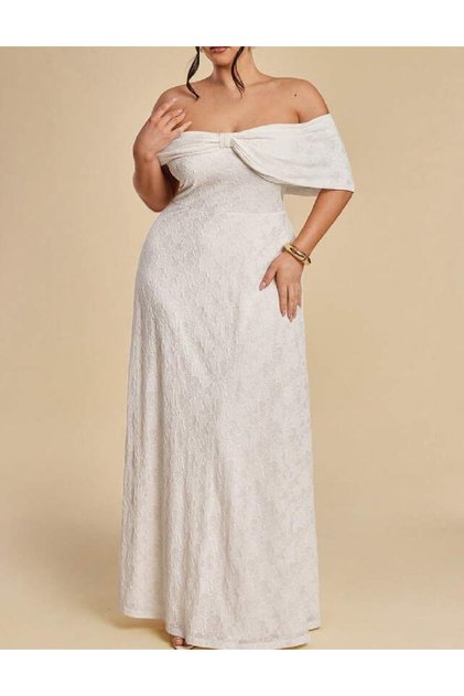 Rochie lunga, Ecru