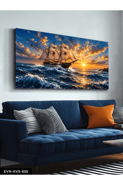 Sailing and Wavy Sea – One-Piece Canvas – Canvas Painting