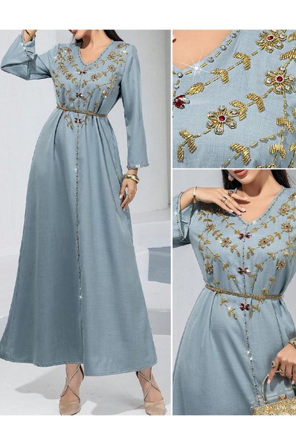 Rochie lunga, Albastru