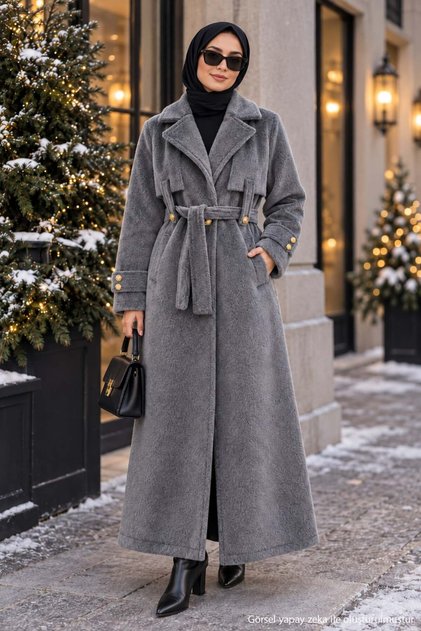 Belsted Angora Modest Coat, Charcoal Grey HM2974