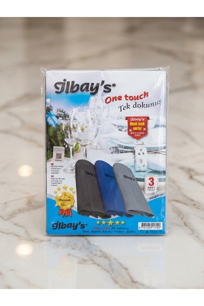 mevasa 3 Lü İlbay s Temizlik Bezi Cam Bezi Orjinal Mikro Fiber Bez Ölçü(60x40)Mavi Seri
