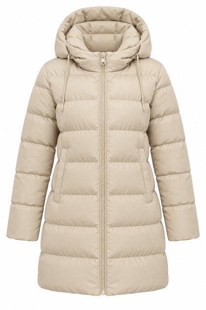 Women's Hooded Zippered Thick Padded Long Puffer Coat