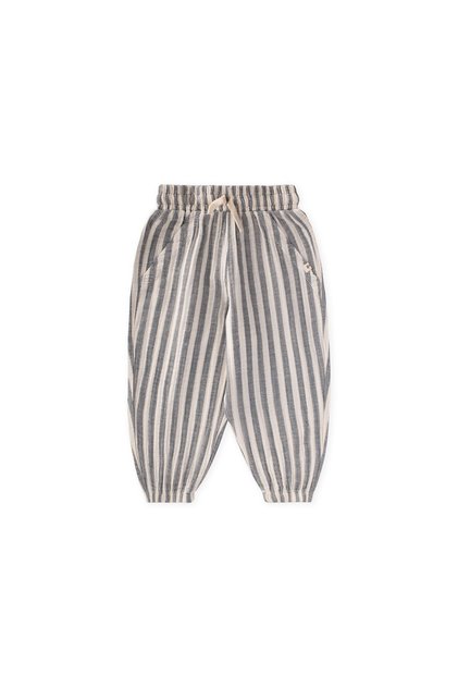 Muslin Trousers, 1-6 Years, Navy Blue, Thick Striped.