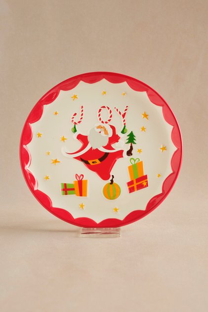 New Year Yılbaşı Carousel Pasta Tabağı Santa 20 cm