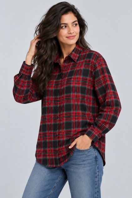 Women's Plaid Wood Shirt