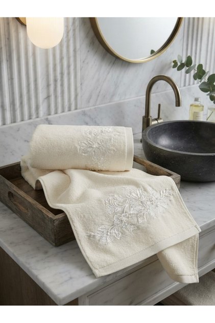 MARIBOR (2ND SET) 50X90 CM. LUXURY BEADED, EMBROIDERED BAMBOO TOWEL, FOR BRIDAL, ENGAGEMENT, AND WEDDING GIFT BASKETS