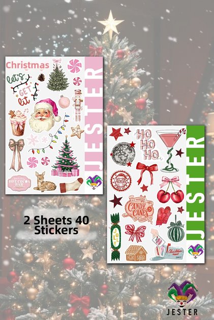 Christmas, New Year's—2 PAGES, Stickers, Daily, Planner, Bullet Journal, Scrapbook