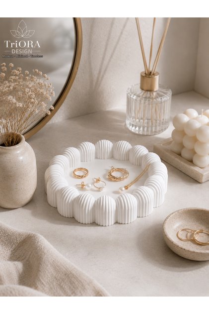 Bloom Ring & Jewelry Organizer | 3D Printing Decorative Jewelry Stand | Modern Minimalism | 12 cm X 2.5 cm