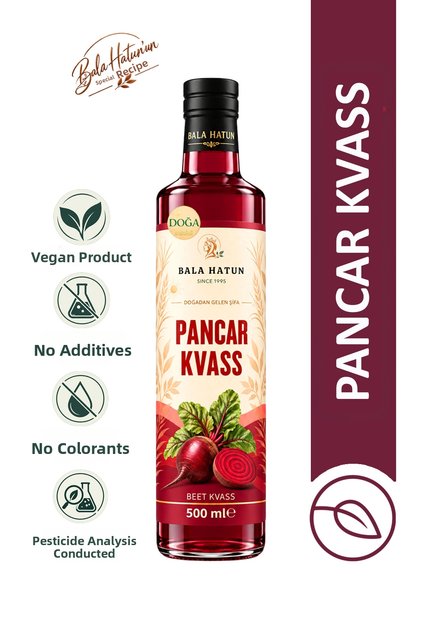 Beet Kvass 500ml - Fermentation with Kefir Juice - Naturally Fermented (Glass Bottle)