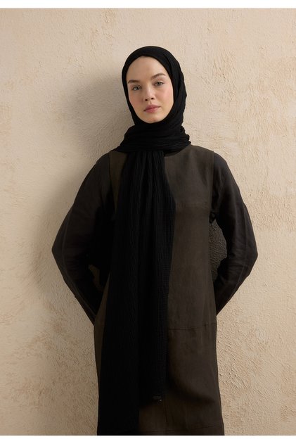 Modal Krinkıl Şal Siyah