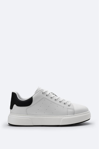 Men's White 100% Leather Casual Shoes A61Y8004