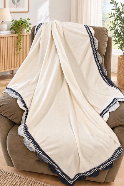 Handmade Fleece Sofa Shawl & TV Blanket & Knee Blanket