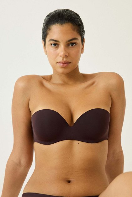 Padded microfibre balconette bra