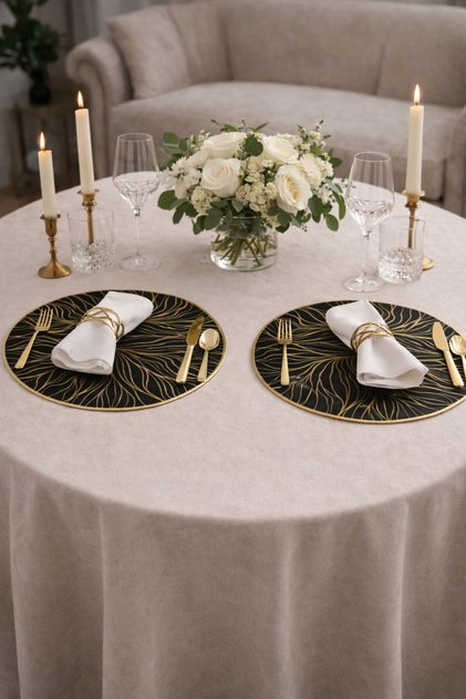 Gold Plated Patterned Supla-Set of 2-Luxury & Modern Summer Garden Decor -American Style 35X35Cm