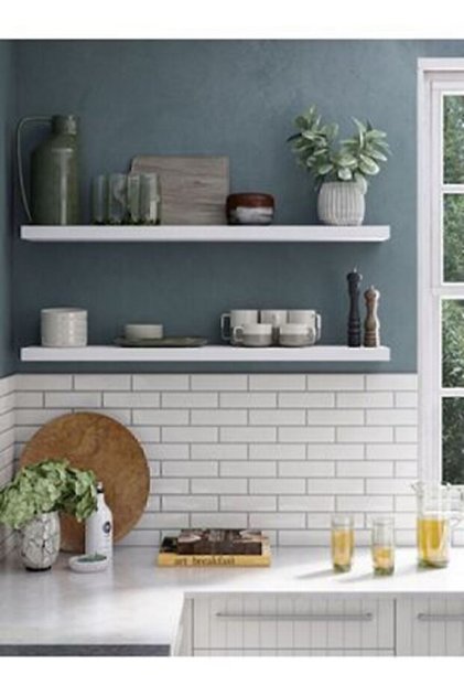 2’li Gizli Bağlantılı Uçan Raf Takımı - 70x15 Beyaz Duvar Rafı - Modern Dekoratif Kitaplık