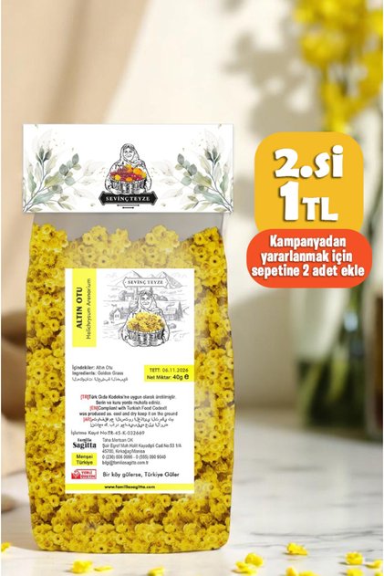 Sevinç Teyze Altın Otu, Ölmez Çiçek, Sarı Solmaz, Helichrysum Arenarium 40g