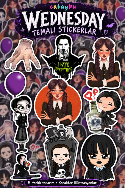 Autocolant Wednesday Addams
