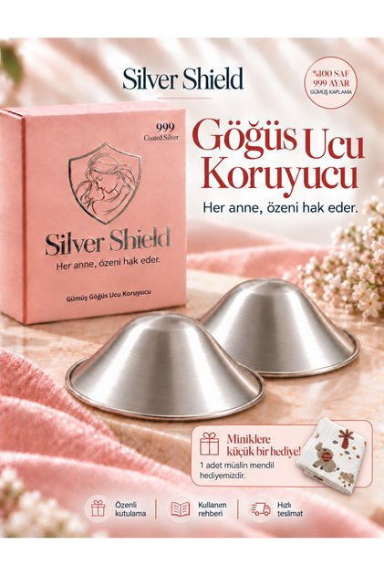 Gümüş Kaplama Göğüs Ucu Koruyucu Kapak